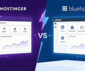 Hostinger vs Bluehost hosting comparison showing features, pricing, and performance differences